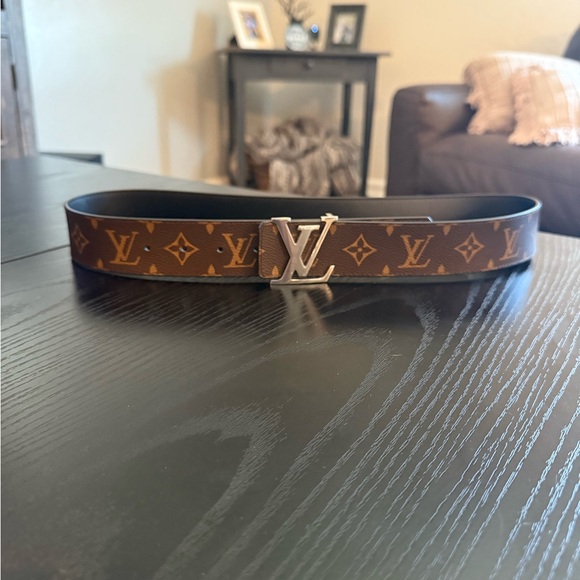 Louis Vuitton Monogram Belt with Silver Buckle - Picture 1 of 4